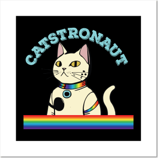 catstronaut cat being serious Posters and Art